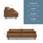 Livingston 90" Caramel Brown Leather Sofa