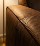 Mid Century Modern 3-Seater Faux Leather Sofa