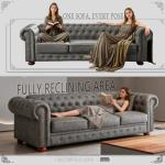 89" Chesterfield Leather Sofa for Modern Living