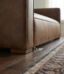 Mid Century Modern 3-Seater Faux Leather Sofa