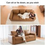 ABCASA 85" Brown Faux Leather Sofa Couch