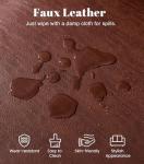 Kingfun Mid-Century Faux Leather 3-Seater Sofa