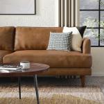 Livingston 90" Caramel Brown Leather Sofa