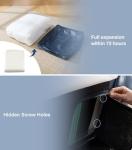 Mid-Century Modern Blue Faux Leather Sofa