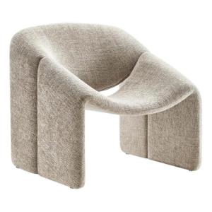 Modway Vivi Chenille Upholstered Accent Khaki-Plush, Comfy Armchair, Ideal as a Modern Barrel, Lounge Reading Chair for Living Room, Bedroom or Cozy Corner Seating