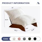 MAXYOYO Adjustable Living Room Chair, 3-Position Bean Bag Chair with Removable Cover, Upholstered Accent Chair with Frame, Soft Reclining Lounge for Bedroom, Apartment, Office, Beige