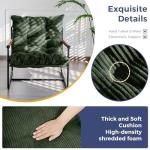 MAXYOYO Modern Accent Chair, Comfy Living Room Chair with Metal Frame Wooden Armrest, Upholstered Armchair with Soft Cushion for Bedroom Balcony Lounge Reading Room, Dark Green