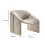 Modway Vivi Chenille Upholstered Accent Khaki-Plush, Comfy Armchair, Ideal as a Modern Barrel, Lounge Reading Chair for Living Room, Bedroom or Cozy Corner Seating