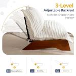 MAXYOYO Adjustable Living Room Chair, 3-Position Bean Bag Chair with Removable Cover, Upholstered Accent Chair with Frame, Soft Reclining Lounge for Bedroom, Apartment, Office, Beige