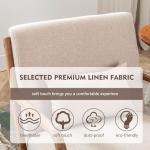 ANJ Mid Century Modern Accent Chair, Comfy Fabric Living Room Chairs with Solid Wood Frame, Lounge Reading Armchair, Easy Assembly, Beige