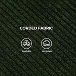 MAXYOYO Modern Accent Chair, Comfy Living Room Chair with Metal Frame Wooden Armrest, Upholstered Armchair with Soft Cushion for Bedroom Balcony Lounge Reading Room, Dark Green