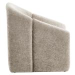 Modway Vivi Chenille Upholstered Accent Khaki-Plush, Comfy Armchair, Ideal as a Modern Barrel, Lounge Reading Chair for Living Room, Bedroom or Cozy Corner Seating