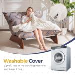 MAXYOYO Adjustable Living Room Chair, 3-Position Bean Bag Chair with Removable Cover, Upholstered Accent Chair with Frame, Soft Reclining Lounge for Bedroom, Apartment, Office, Beige