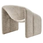 Modway Vivi Chenille Upholstered Accent Khaki-Plush, Comfy Armchair, Ideal as a Modern Barrel, Lounge Reading Chair for Living Room, Bedroom or Cozy Corner Seating