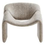 Modway Vivi Chenille Upholstered Accent Khaki-Plush, Comfy Armchair, Ideal as a Modern Barrel, Lounge Reading Chair for Living Room, Bedroom or Cozy Corner Seating