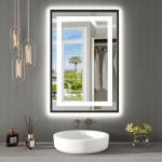 Black Framed 24"x36" LED Bathroom Mirror