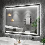 48" X 40" Black Frame LED Bathroom Mirror