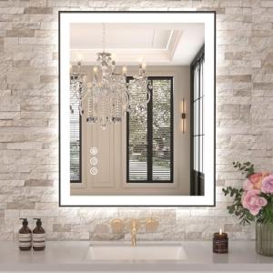 Amorho 24"x30" Backlit LED Bathroom Mirror