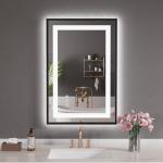 Dimmable LED Bathroom Mirror with Black Frame