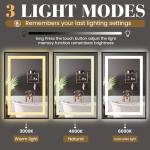 Dimmable LED Bathroom Mirror with Black Frame