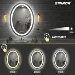 Oval LED Bathroom Mirror with Dimmable Lighting