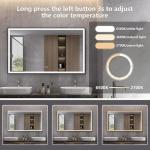 LED Bathroom Mirror with Black Frame, Dimmable