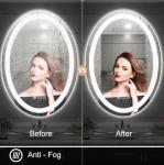 Oval LED Bathroom Mirror with Dimmable Lighting