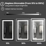 Amorho 24"x30" Dimmable LED Bathroom Mirror