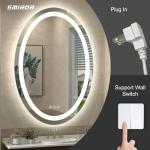 Oval LED Bathroom Mirror with Dimmable Lighting