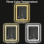 LED Backlit Bathroom Mirror 24"x30" with Anti-Fog