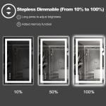 Amorho Dimmable LED Bathroom Mirror 24"x 36