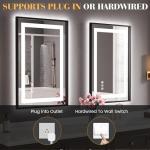 Dimmable LED Bathroom Mirror with Black Frame