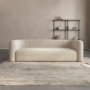 Luxury Velvet Curved Back Sofa, Cream