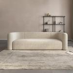 Luxury Velvet Curved Back Sofa, Cream