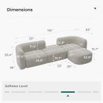 Cream Velvet Modular Sectional Sofa for Living Room