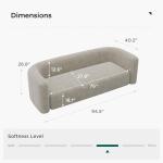 Luxury Velvet Curved Back Sofa, Cream