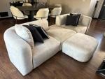 Cream Velvet Modular Sectional Sofa for Living Room