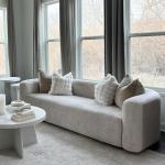 Luxury Velvet Curved Back Sofa, Cream