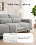 Marsail 89" Light Grey Modern 3-Seater Sofa