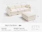Txtin's Modern L-Shaped Sectional Couch with Ottoman