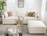 Txtin's Modern L-Shaped Sectional Couch with Ottoman