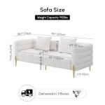 Modern Boucle Upholstered 3-Seater Sofa in White