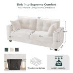 Modern 70" Loveseat Sofa with Charging Ports