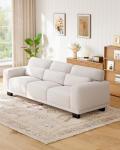 Cream White 89" Modern 3-Seater Sofa