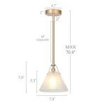 Gold Pendant Light with Frosted Glass Shade