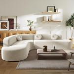 Curved Deep Seat Sectional Sofa with Cushions