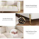 Modern Boucle Upholstered 3-Seater Sofa in White