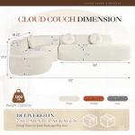 Curved Deep Seat Sectional Sofa with Cushions