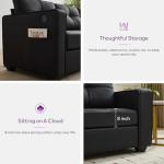 Mid-Century Modern 88" Faux Leather Sofa