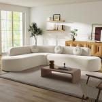 Curved Deep Seat Sectional Sofa with Cushions